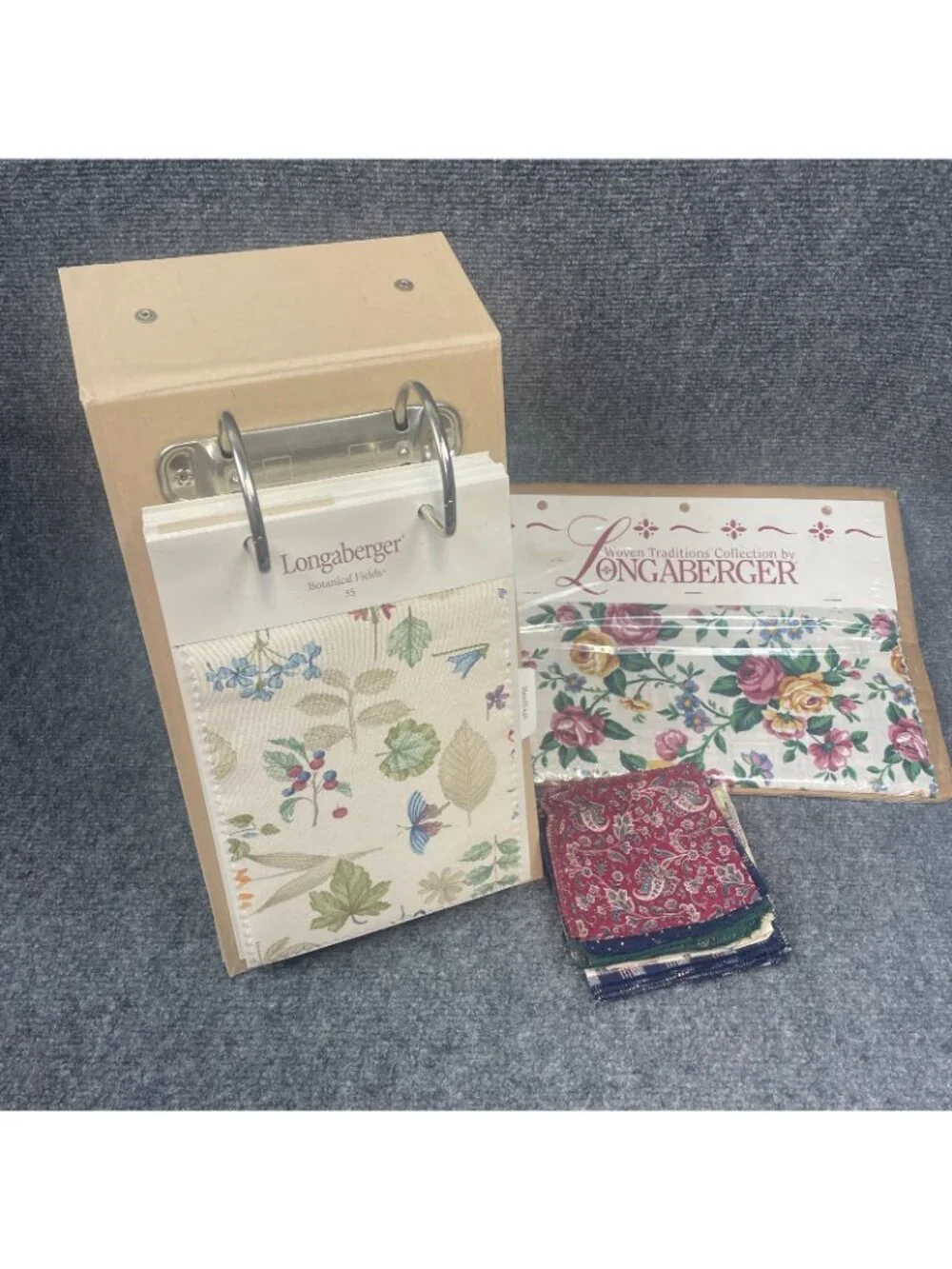 Longaberger Consultant Fabric Swatch Sample Binder Kit Woven Traditions Lot